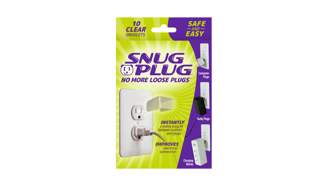 Snug Plug 10-Pack (Clear) - Your Loose Outlet Fix